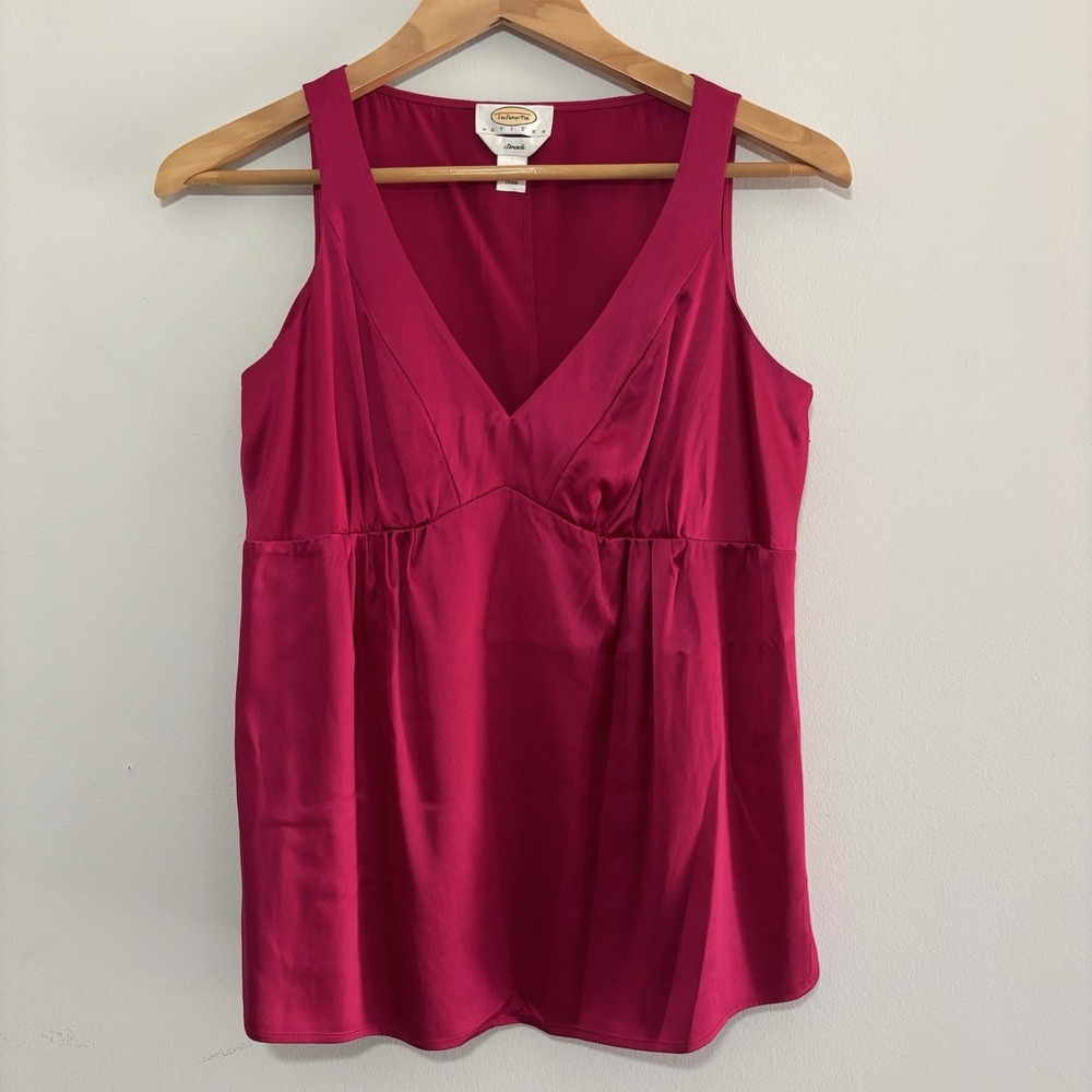 VTG Talbots Petites Silk Babydoll Camisole 6 Fuchsia Sleeveless Y2K 2000s Cami